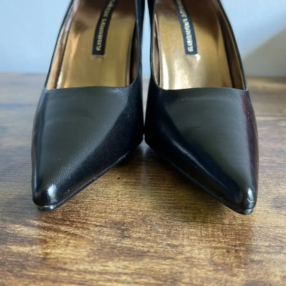 Chinese Laundry Spicy Leather Upper Black Pointed Toe Heels